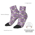 thumbnail image 6 of Rateoe Violets Flowers Pattern Quarter Crew Socks,Toe Seamed Ankle Socks,Cotton Cushioned Breathable Athletic Crew Sports Socks, 6 of 7