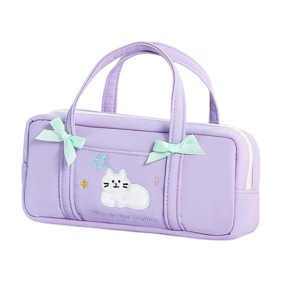 Kyusrd Cute Cats Pencil Case Fresh Portable and A Simply Multi Functional Stationery Pouch