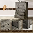 thumbnail image 5 of Papajet Farmhouse 5 Drawers Dresser, Wood Chest for Bedroom, Living Room, Washed Ash, 5 of 7