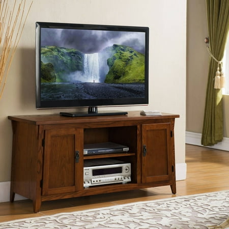 Leick Home 82550 Mission Oak 2 Door 50 Tv Console With Open Leick Home 82550 Mission Oak 2 Door 50 Tv Console With Open Component Bay For