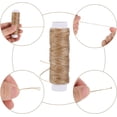 thumbnail image 4 of 55Yards Waxed Thread with 7 Pcs Leather Needles for Hand Sewing 150D Flat Sewing Waxed Thread Leather Repair Needles for Sewing Upholstery Leather Canvas Bags Sofa Furniture(Khaki), 4 of 5
