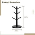 thumbnail image 2 of Wooden Coffee Mug Tree with 6 Hooks - Black Coffee Cup Holder | Space-Saving Countertop Mug Organizer | Easy Assembly Non-Slip Sturdy Mug Rack Stand for Kitchen Counter, 2 of 8