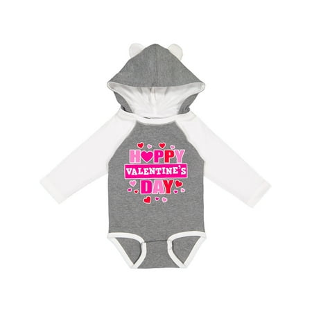

Inktastic Happy Valentine s Day with Hearts Gift Baby Boy or Baby Girl Long Sleeve Bodysuit