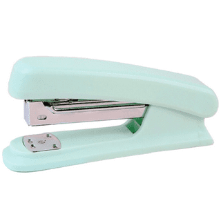 Desk Stapler Mint Green White Spring Powered Stapler No-Jam