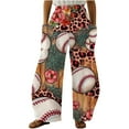 thumbnail image 2 of Lilgiuy Fashion Women Comfortable Baseball Printed Color Drawstring Leisure Pants Pockets Loose Pants Alt Clothing Alternative Clothing, 2 of 5