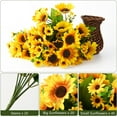 thumbnail image 5 of Artificial Flowers in Vase, Silk Flowers Arrangements, Fake Rose Bouquets in Handmade Rattan Vase for Home Office Dinning Room Table Kitchen Desktop Decoration (Brown), 5 of 5