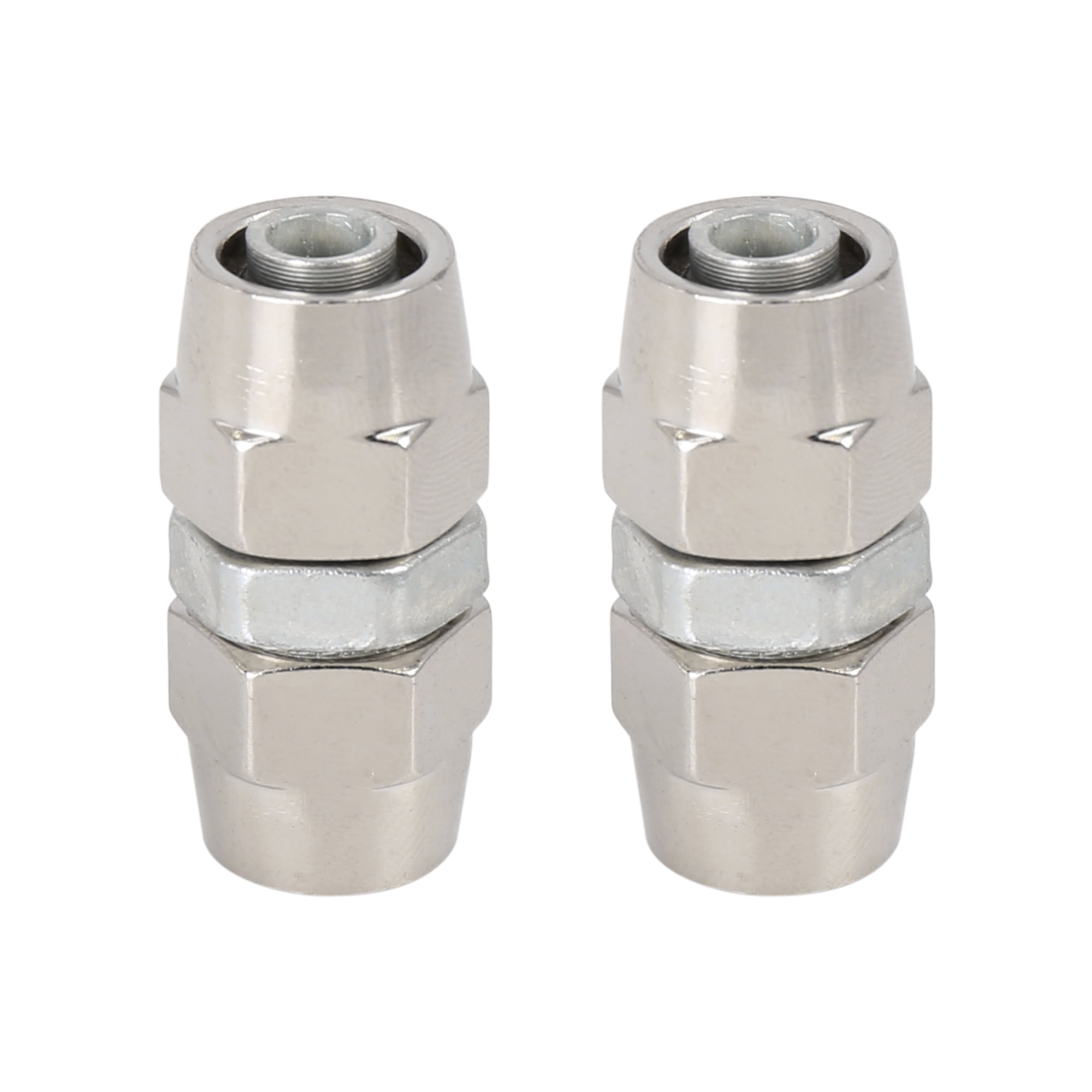 Car Straight Silver Tone Iron 10mm Air Hose Compression Pipe Fitting