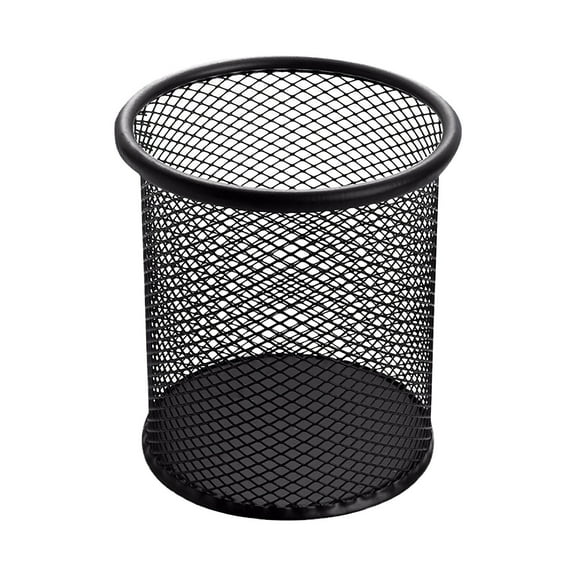 Matoen Black Pen Holder Cup for Desk, Black Wire Mesh Pencil Cup Holder for Desk Office Pen Organizer