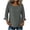 Gray, variant on Womens Flare Cuff Tops Square Neck Three Quarter Sleeve Cotton Linen T Shirts Daily Loose Fit Casual Summer Blouses Purple 2XL