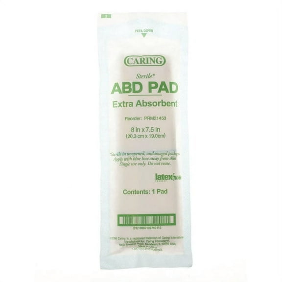 Caring Non-Sterile Abdominal Pads, 8" x 7 1/2", Case Of 240