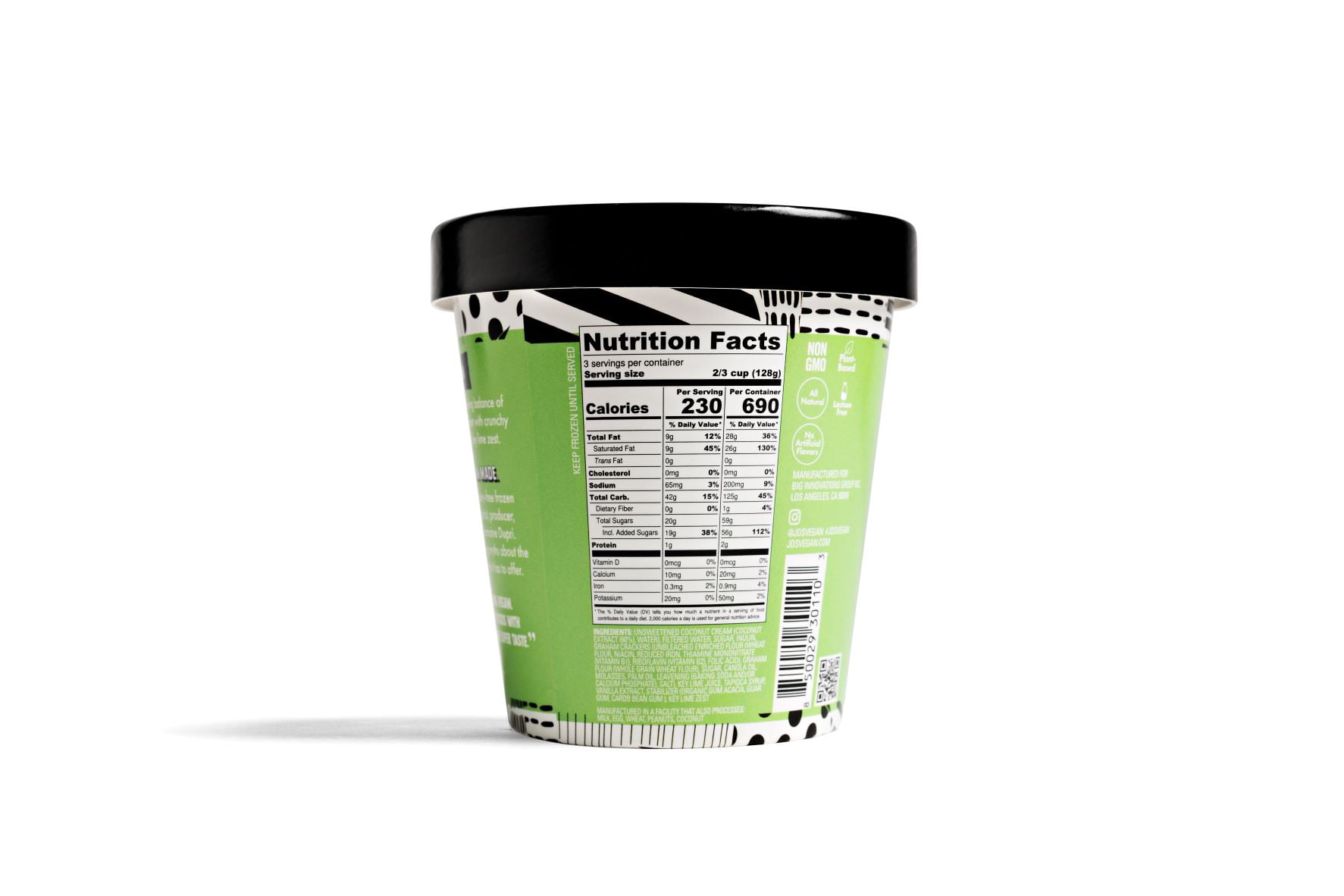 JD's Vegan Key Lime Pie Ice Cream, Pint