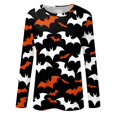 thumbnail image 4 of Suéter de manga larga con cuello redondo y estampado de Halloween informal a la moda para mujer, 4 of 5