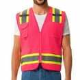 thumbnail image 6 of ProtectX High Visibility Reflective Safety Vest for Men Women Hi Vis Work Construction Vest with Pockets Class 2 Pink 4X-Large, 6 of 7