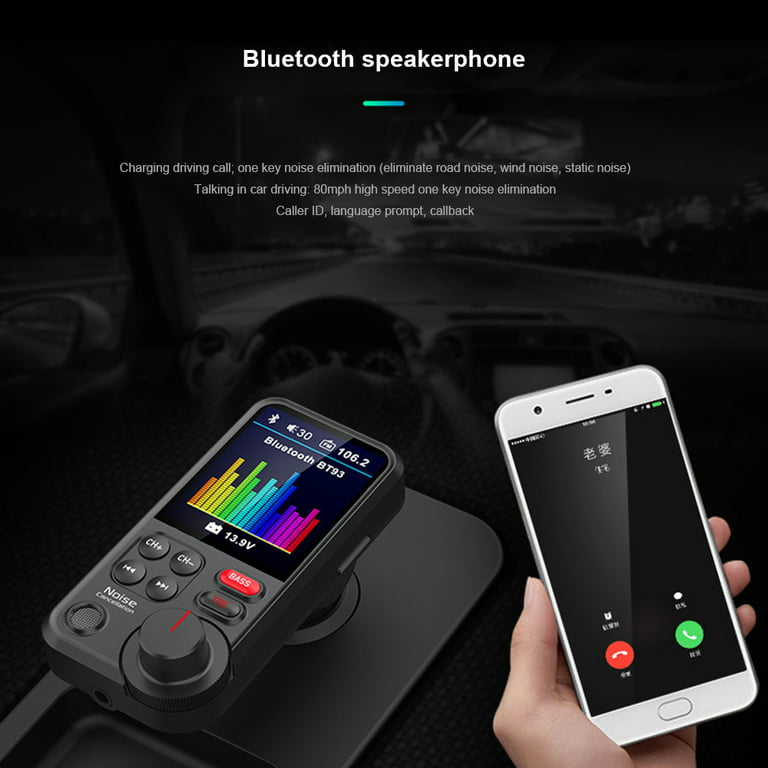 Kizocay FM Bluetooth Transmitter for car, Bluetooth Car Adapter