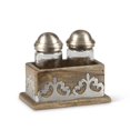 thumbnail image 1 of GG Collection 93231 Heritage Collection Wood & Metal Inlay Salt & Pepper Set, Brown, 1 of 1