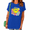 1-Blue, variant on Women's Blue Retro Groovy Colorful Daisy Floral Smiley Face Graphic Short Sleeve T-Shirts Tops