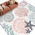 thumbnail image 2 of 6'x9' Area Rugs, Coastal Starfish Indoor Outdoor Area Rug for Living Room Bedroom, Ocean Multicolor Coral Shell Conch Washable Bathroom Rugs Kitchen Floor Carpet Mats Home Decor Aesthetic, 2 of 8