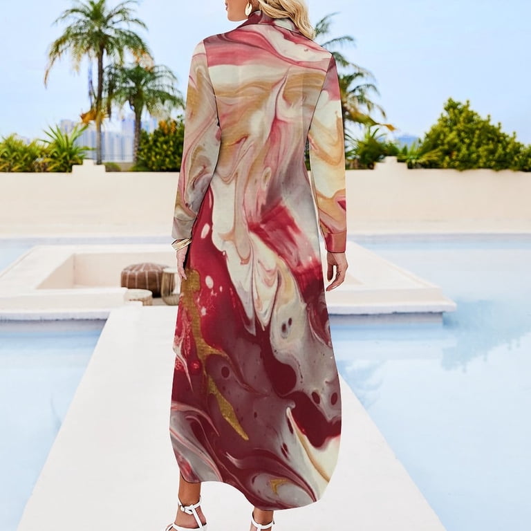 Garnet & Gold Pour Long Sleeved Shirt Dress prom dresses dresses summer -  Walmart.com