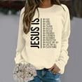 thumbnail image 2 of Women's Fashion Casual God Letter Printed Round Neck Hoodless Sweatshirt Comfortable Stylish Pullover Top for Everyday Wear, 2 of 2