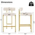 thumbnail image 2 of JURANYAZHU Bar Stools Set of 2 Chairs 26" High,with Back and Footrest,Metal Frame Linen Fabric for Kitchen Island Counter, Bistro, Coffee Shop,Beige, 2 of 6