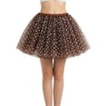 thumbnail image 2 of KHONTS Women's Polka Dot Tulle Tutu Skirt Layered Ballet Tutu Skirts Coffee One Size, 2 of 6
