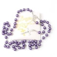 thumbnail image 2 of Rosario católico para mujeres con bolsa de rosario de cuero, collar de rosario de cuentas negras con bolsa de cuero blanco, cuentas de oración anglicanas regalos cristianos para mujeres regalos católi, 2 of 4