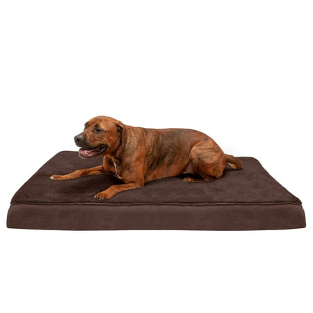 UPC: 0815181021351 | FurHaven Pet Products Terry & Suede Deluxe Cooling Gel Memory Foam Pet Bed for Dogs & Cats – Espresso  Jumbo
