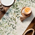 thumbnail image 4 of Table Runners 60 Inches Long, Sage Green Cotton Linen Kitchen Dining Coffee Table Runner for Party Home Decor, Eucalyptus Leaves Tabletop Dresser Scarves Runner Decor 13x60 Inch, 4 of 9