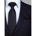 thumbnail image 5 of Black Ties for Men Plaid Checkered Tie with Handkerchief Set Classic Business Formal Neckties, 5 of 7