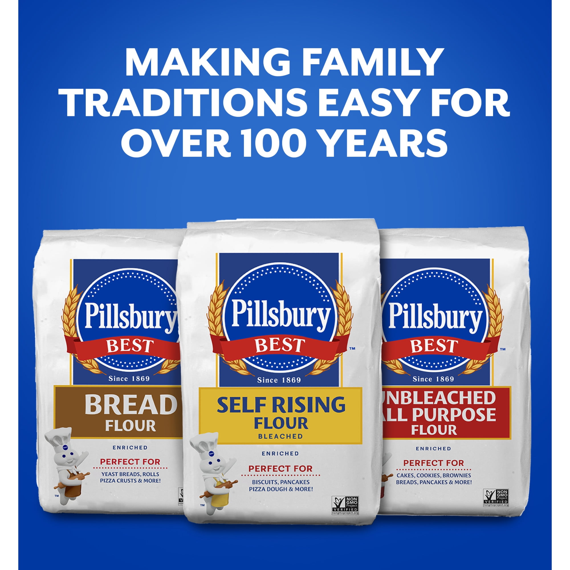 (8 pack) Pillsbury Best Self Rising Flour, 5 Lb Bag
