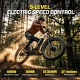 thumbnail image 6 of Seemoon 4OOOW Dual Motor Fat Tire Electric Dirt Bike 52V 20Ah 38 m/h 160Nm 26 x 4 inch 105 Mile Hydraulic Brakes for Adults Trail, 6 of 9