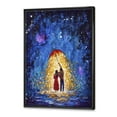 thumbnail image 3 of Designart 'Abstract Couple In Love Walks Under Glowing Umbrella' French Country Framed Canvas Wall Art Print, 3 of 5