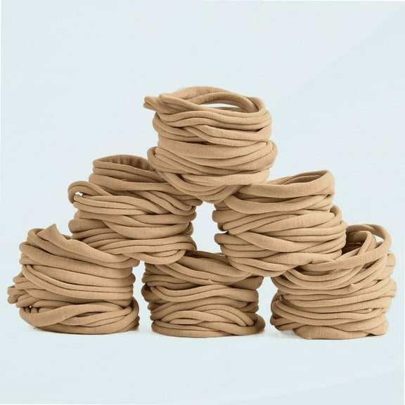 100 PCS Baby Nylon Headbands Hairbands Hair Bow Elastics for Baby Girls Newborn Infant Toddlers Kids Nude