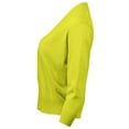 thumbnail image 3 of URBAN DAIZY Women's Classic 3/4 Sleeve Crop Bolero Cardigan Open Front Cropped Shrugs Knit Sweater A09_620 Lime XL, 3 of 7