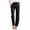 Black A, variant on QLEICOM Womens Slacks Women's Wrinkle Free Loose Straight Leg Pants Polyester Solid Color Drawstring Elastic Waist Long Straight Pants Wide Leg Trousers