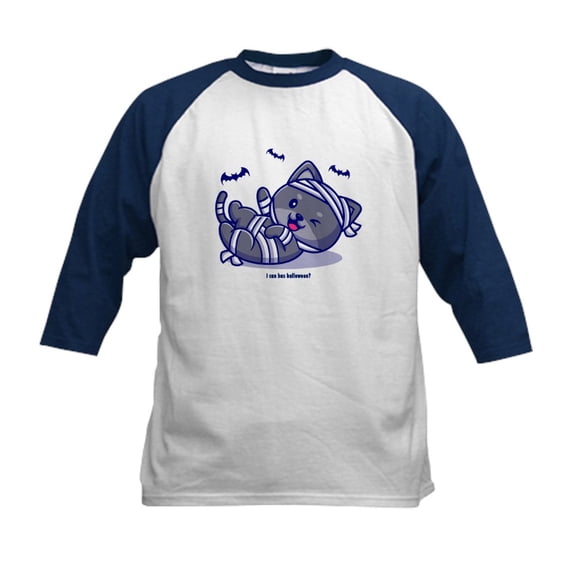CafePress - I Can Has Halloween? Baseball Jersey - Kids Cotton Baseball Jersey, 3/4 Sleeve Shirt