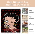 thumbnail image 4 of Betty Boop Twin Blanket 40"X50", Soft Flannel Fleece Bed Blanket Suit for Home Bed, Sofa & Dorm, 4 of 6