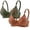 Army Green D, variant on Ashirexll Bras for Women no Underwire 2 Pack Solid Color Sports Bra High Stretch Adjustable Straps and Push Up Cups Everyday Wear