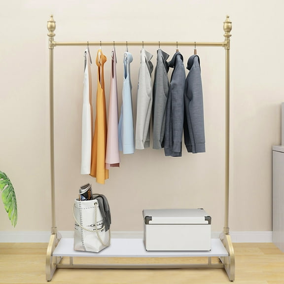 Golden Garment Rack Metal Free Standing Clothing Rack Closet Organizer 47.2*15.8*66.92in