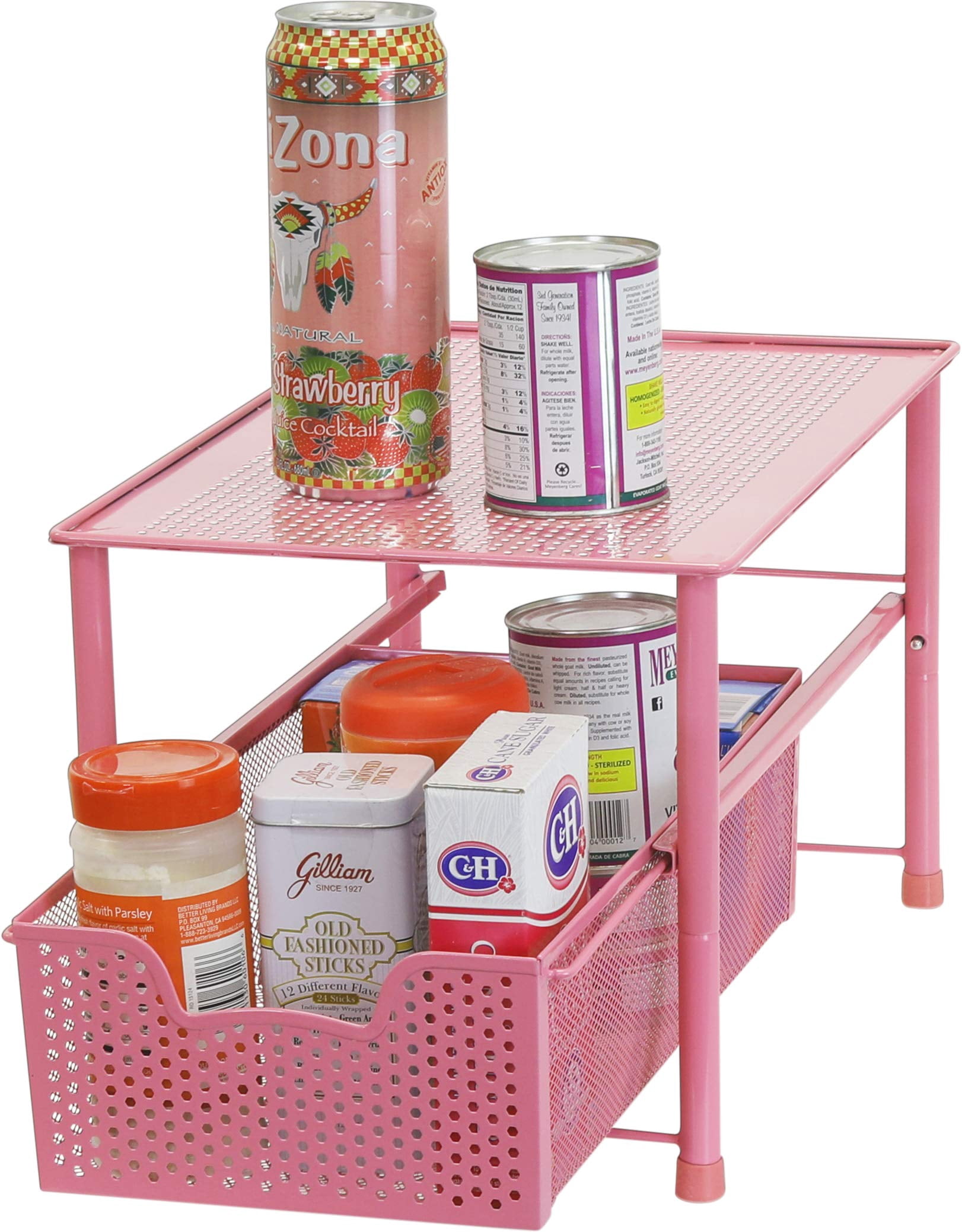 Stackable Under Sink Cabinet Organizer Drawer Sliding Basket Storage White Durable Space Saver
