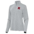 thumbnail image 2 of Women's Antigua  Heather Gray Rutgers Scarlet Knights Mentor Quarter-Zip Mock Neck Top, 2 of 3