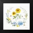thumbnail image 2 of Nai, Danhui 12x12 Black Modern Framed Museum Art Print Titled - Bees and Blooms Flowers IV with Wreath, 2 of 5