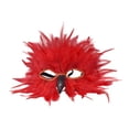 thumbnail image 2 of Máscara de máscara de plumas de fantasía máscara de cosplay para el carnaval de graduación Masquerade Mardi Gras Pascua Rojo, 2 of 10