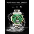 thumbnail image 6 of OLEVS Watch for Men Automatic Skeleton Tourbillon Mechanical Self Winding Business Luxury Dual Calendar Stainless Steel Luminous Waterproof Man Wrist Watches Green Dial, 6 of 12