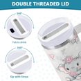 thumbnail image 3 of Yayeee 40oz Stainless Steel Tumbler with Straw and Handle Double-Wall Insulated Travel Water Bottle, Cartoon Elephant, 3 of 8