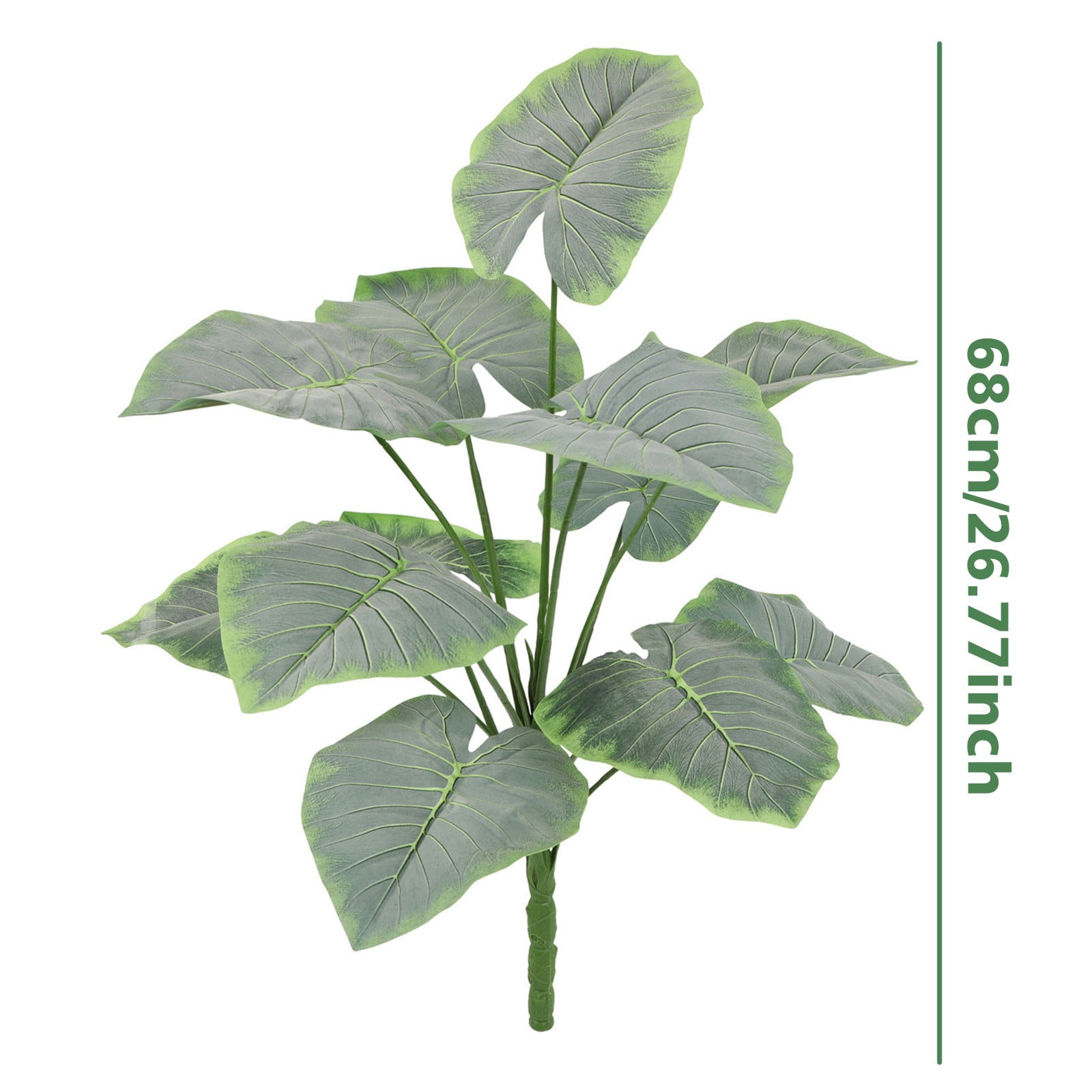 Artificial Ear Plant Fuzzy Fabric Faux Tropical Houseplant Realistic No Maintenance for Indoor Living Room Outdoor Patio Home Decor Artificial Floor Plants 26.77 Inch 1Pcs