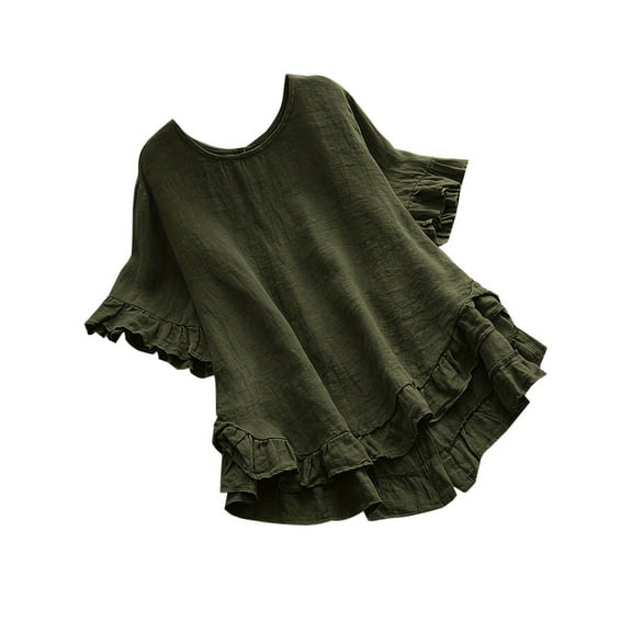 Womens Swimsuit Coverup V Neck Bathing Suit Beach Dress Sexy Ruffle Sleeves Bikini Cover Up Loose Top XS-3XL