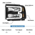 thumbnail image 4 of LED DRL Headlights For 2005 2006 2007 Ford F250 F350 F450 Super Duty Headlamps, 4 of 5