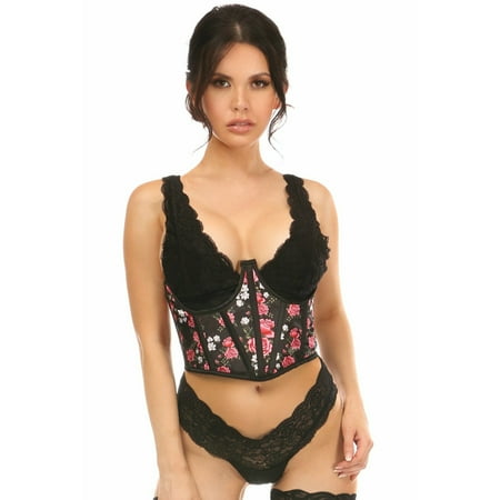 

Lavish Floral Satin Open Cup Waist Cincher