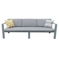 thumbnail image 5 of Armen Living Nofi 4 piece&nbsp;Outdoor Patio Set in Charcoal Finish with Gray Cushions and Teak Wood, 5 of 10